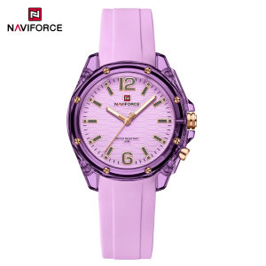 NAVIFORCE Original Womens Quartz Watch Simple Dial Luminous Silica Strap women watch 50m Waterproof  Brand New Ladys  Girls Outdoor Casual Fashion Watches NF6103