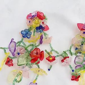 ZA Same Style Tassel Colored Loving Heart Leaves Bow Ear Clip Crystal Female Earrings Supply