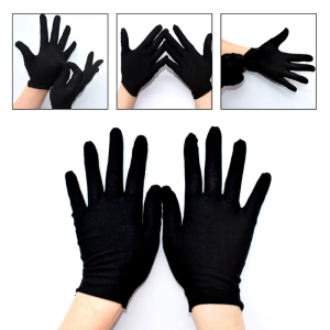 12 Pairs Black Formal Gloves Tuxedo Costume for Honor Guard for Parade Men Women Inspection Winter Stretch