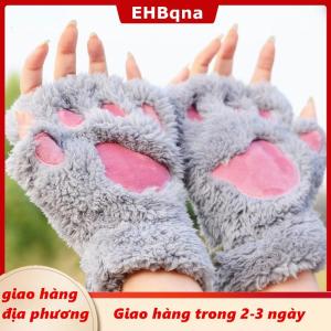 [COD] EHBqna 3PF Ship within 24 hours Đáng yêu sang trọng mèo claw Paw găng tay sang trọng găng tay sang trọng ấm mềm sang trọng ngắn ngón tay Fluffy gấu găng tay trang phục nửa ngón tay găng tay