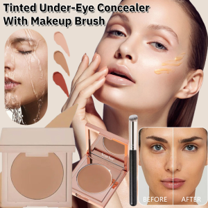 [Concealer In 1s ] Tinted Under-Eye Concealer With Brush Covers Under Eye Dark Circles & Blemishes Long-Lasting Waterproof Flawless Face Makeup