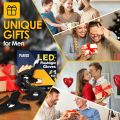 PARIGO LED Flashlight Gloves, Stocking Stuffers for Men Gift for Dad Husband Grandpa, Cool Gadget Christmas Birthday Gifts for Men s Him Boyfriend Guy Car Repairing Fishing Camping Reading Light. 