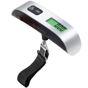 Cân điện tử cầm tay 50kg có ruy băng Cân điện tử xách tay hành lý cân du lịch 50kg có màn hình lcd led xanh cân hành lý cân nhà bếp có dây băng