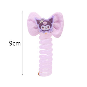 2 PCS Cartoon Sanrio Kuromi Melody Cinnamoroll Phone Cord Hair Tie Hair Tie for Children and Girls Highly Elastic and Durable Ponytail Braided Bow Tie Tie Hair Accessories