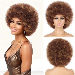 G&T Wig 70s Afro Wigs for Black Women Afro Puff Wigs Bouncy and Soft Natural Looking Daily Party Cosplay Costume Use(1B)