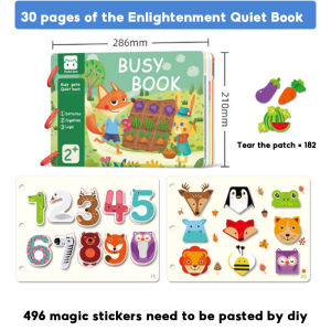 14/30 Pages Toddlers Busy Books Kids Babys Sticker Book Enlightenment Book Baby Learning Montessori Toys