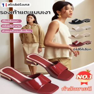 ปลอดภัยและมั่นคง รองเท้าส้นหนา รองเท้าผู้หญิง กันน้ำและกันลื่น ทนต่อการสึกหรอ ช่องเปิดเป็นเส้นตรง สะดวกสบาย กันลื่น