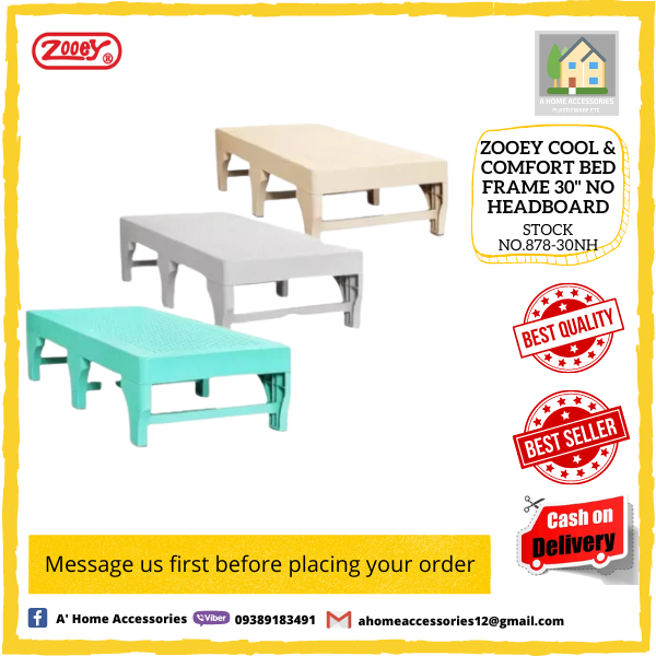 Zooey Bed Frame No Headboard 30inches green beige white