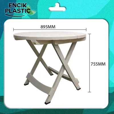 Collapsible Round Table with Premium Quality Plastic Material (Duo Variation)
