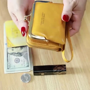 2023 Wristlet Wallet Multi-slot PU Credit Bank Holder Woman Girl with Wrist Strap Change Clutch Purse