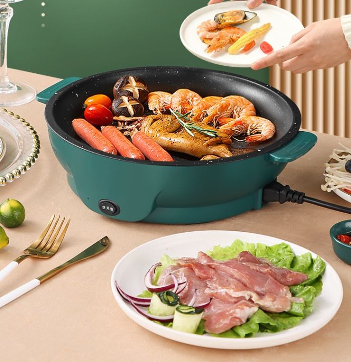 Electric pan nonstick multifunction pan BBQ party Korean Pan Fried