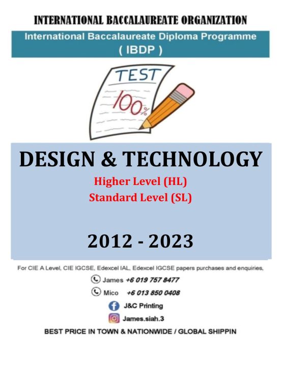 IB PAST YEAR (IBDP) DESIGN TECHNOLOGY HL/SL 20122023 Lazada