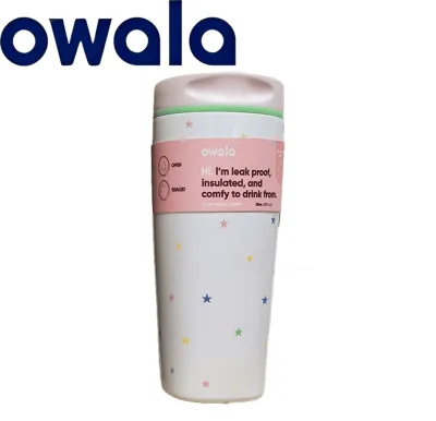 Owala SmoothSip Slider 12oz 20oz Matte Plain Minimalist Tumbler No Handle Portable Reusable Insulated Coffee Cup For Daily Commute