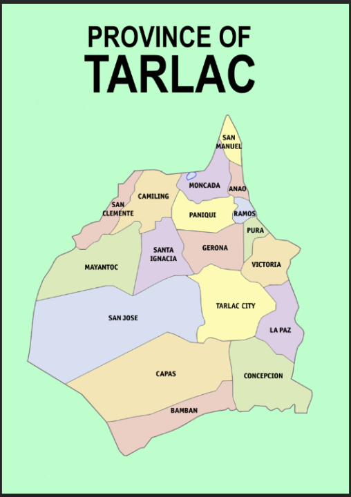 Tarlac Province Map A4 Laminated Chart | Lazada PH