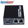 2026 1pcs Gigabit Media Converter 1 SFP to 2 RJ45 UTP with LC SFP module 5KM Optical Fiber Ethernet For IP Camera 10/100/1000M. 
