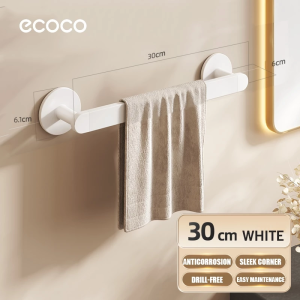 Ecoco Towel Holder for Bathroom Aluminum Towel Rack Organizer Wall-mounted Drill-free