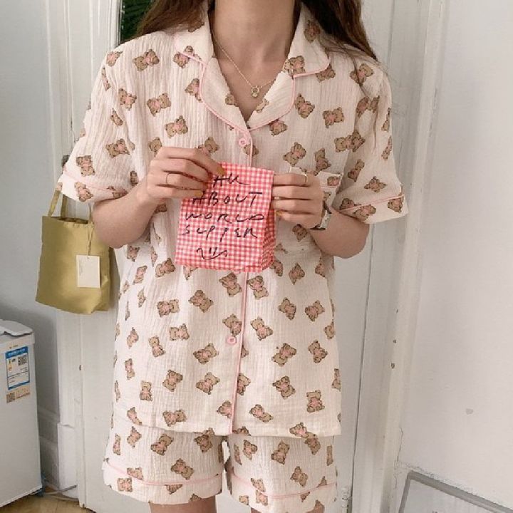 Womens Pajamas Teddy Bear Shorts And Top Pjs Quality Tips Korean