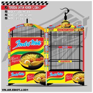 Stiker Decal Kandang Ebod Kotak / Dekal Sangkar Burung Kotak Model Ebod BnR Kosan INDOMIE 010