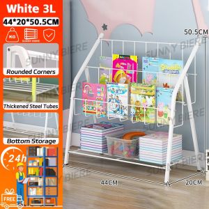 SUNNY Kids Bookshelf Toy Multi-Layer Display Bookcase Organizer Rack Storage Rack Childrens Book Shelf Organizer With Basket Bins