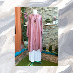 AC - New Shabira Long Tunik Atasan Tunik Terbaru 2024 Bahan Polo Linen LD 110 Tunik Wanita Remaja Dewasa Model Polos Simple Modern Elegan Trendy bisa COD