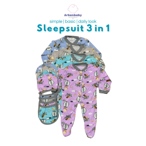 Arkan Baby - Baju Jumper Bayi Panjang Motif Balon Printing / Sleepsuit Newborn Premium