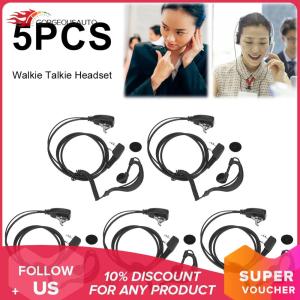 GorgeousAuto Pack of 5 Walkie Talkie Earpieces with 2 Pin Design Compatible with Most Two Way Radios Comfortable Fit for Professional Use