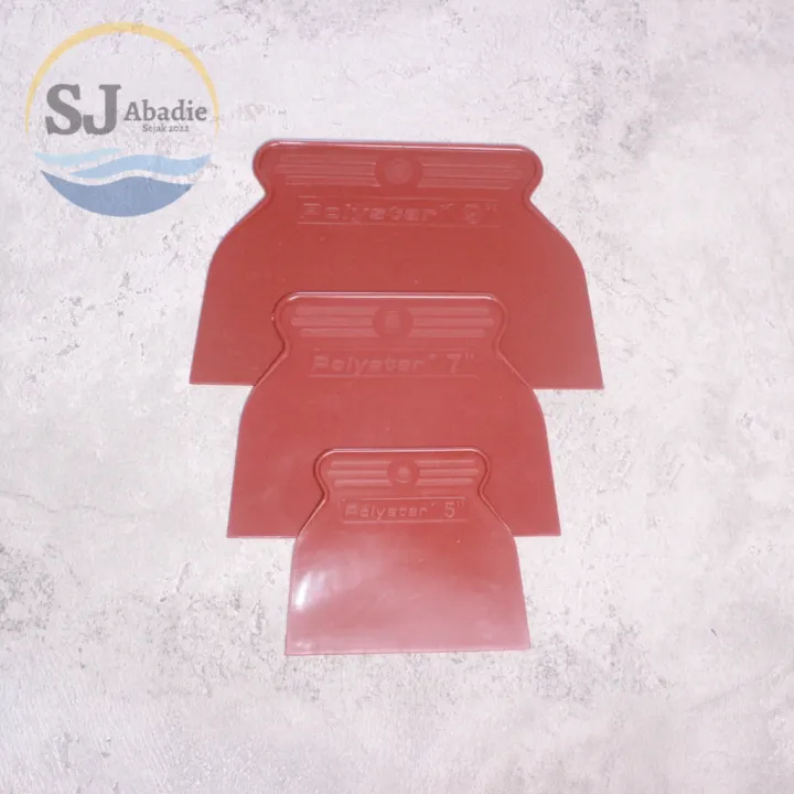 (12 PC) POLYSTAR Kapi Kape Scrap Scraper Plastik PVC Merah 5 7 9 Inch ...