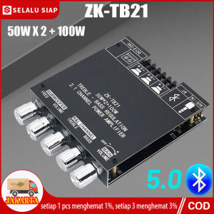(dalam Stok Dikirim Dari JakartaCOD)Amplifier Bluetooth 100% ZK-MT21 ZK-TB21 Subwoofer Stereo Saluran 50W X 2 + 100 W Papan Kontrol Nada Amplifier Audio Stereo Bass AMP AUX 2.1 Channel