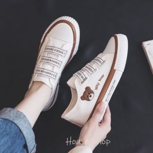HS-0260 Sepatu Canvas Wanita Bear Fashion Tali Karet Quality Premium Shoes Sneaker Casual Kanvas