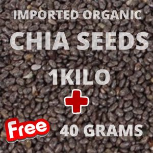Authentic Chia seeds Organic Black Chia Seeds 1kg + FREE 40g - Vegan Chia Seeds