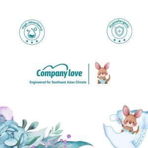 【Free 3 Pcs】Company Love Baby Diaper กางเกงผ้าอ้อมเด็ก -NB68/M54/L48/XL42/XXL36/3XL30/4XL28 แพมเพิส ผ้าอ้อมเด็กสำเร็จรูป