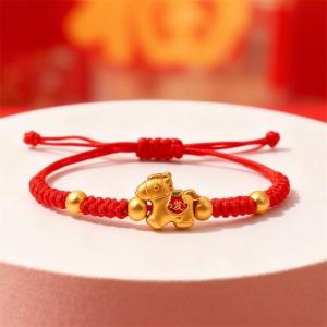Lucky Horse Bracelet Red String Wristband Prosperity Charm New Year Jewelry