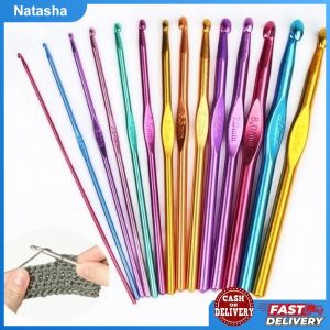 8PCS/Set Aluminum Knitting Needles Metal Crochet Set Home DIY Craft Yarn Stitch Sweater Weaving 2-5.5mm Sewing Needle Tools