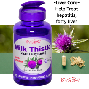 Revglow Milk thistle Extract 400mg 2X strength Silymarin 120-caps. cleanse fatty liver & Gallbladder