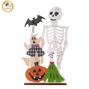 Halloween Wooden Ornaments Creative Spring Pumpkin Bat Skull Centerpiece Tabletop Decorations Horror Props