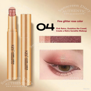 Three-color eyeshadow stick multi-functional easy-to-use eyeshadow stick waterproof and sweatproof even color payoff and no fallout.