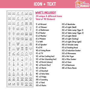 [90PCS/154PCS] Light Switch Label Transparent Sticker BUNDLE for Switches Wall Power Socket Plug Icon