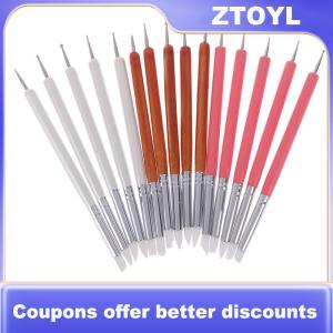 【ZTOYL】 5 cái bộ mềm gốm đất sét công cụ Silicone + stainlestwo đầu điêu khắc nghệ thuật công cụ