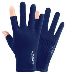 MAYIT Chống tia cực tím Găng tay lụa băng Nửa Ngón Tay Màn hình cảm ứng hai ngón tay Găng tay chống nắng Chống trượt Độ đàn hồi cao Găng tay câu cá Thể thao ngoài trời
