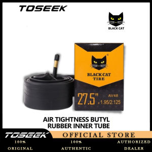 TOSEEK BLACK CAT INNER TUBE FOR 26 27.5 29 700X23C/25C MTB Tire Interior Bike Parts FV AV Presta Schrader Valve Outer Tire