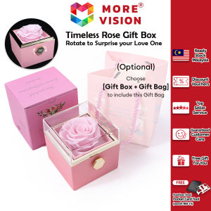 Timeless Rose Jewellery Box Rotating Jewelry Transparent Lid Flower Rotate Valentine Gift Ring Eternal Necklace Storage