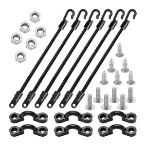 Fishing Rod Deck Mount Poles Holder Set Shock Bungees Cord Karabiner Hook for Fishing Boats and Kayaks