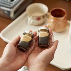 3PCS Mini Mason Jar With Lid For Jam Honey Portable Leakproof Party Bar Vodka Spirits Shot Glass Coffee Milk Juice Bottle