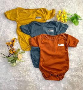 Bodysuit Bayi 3pcs 0-9bulan/ Jumper Pendek / Newborn/ Baby Anak Murah Keren Jumper Bayi Seri Kunyit