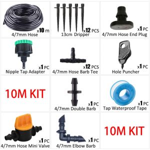 4/7mm Hose Drip Irrigation System 360 Degree Adjustable 8 Hole Sprinkler Garden Watering Kit Inserting Ground Micro Flow Dripper