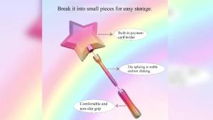 Fashion Cute Magic Wand Tap To Pay Card Holder – 3D Printed Funny Lightweight Portable Credit Card Holder