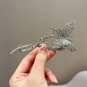 F4 Jepit Rambut Sanggul Kupu Kupu 12.5cm Bahan Logam Butterfly Barrette Hair Clip HBA002