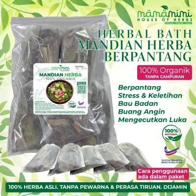 [Herbal Bath] Set Mandian Herba Berpantang (Uncang mandian + Serbuk Daun Sireh)