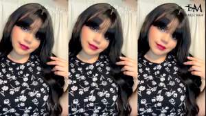 MINLEE Black Wig with Bangs for Women 26 Inch Long Wavy Wig Natural Black Hair Wigs Heat Resistant Synthetic Wig for Daily Party Use