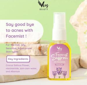 Bmel Facemist Saffron Bpom By Vies Dengan Niacinamade & Zamzam Water Mencerahkan Wajah